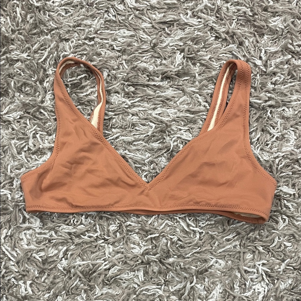 La Hearts Warm Brown Bikini Top